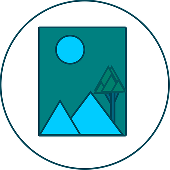 Minimalist Mountain Landscape Icon PNG with transparent background