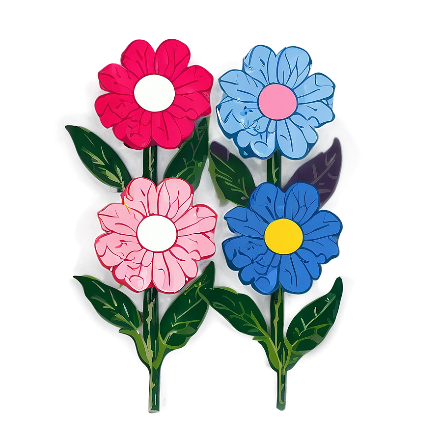 Minimalist Murakami Flower Outline Png Pvp92