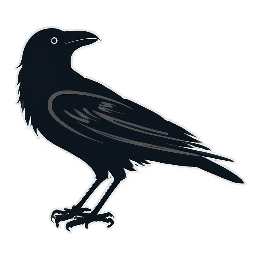 Minimalist Raven Outline Png Sjn39