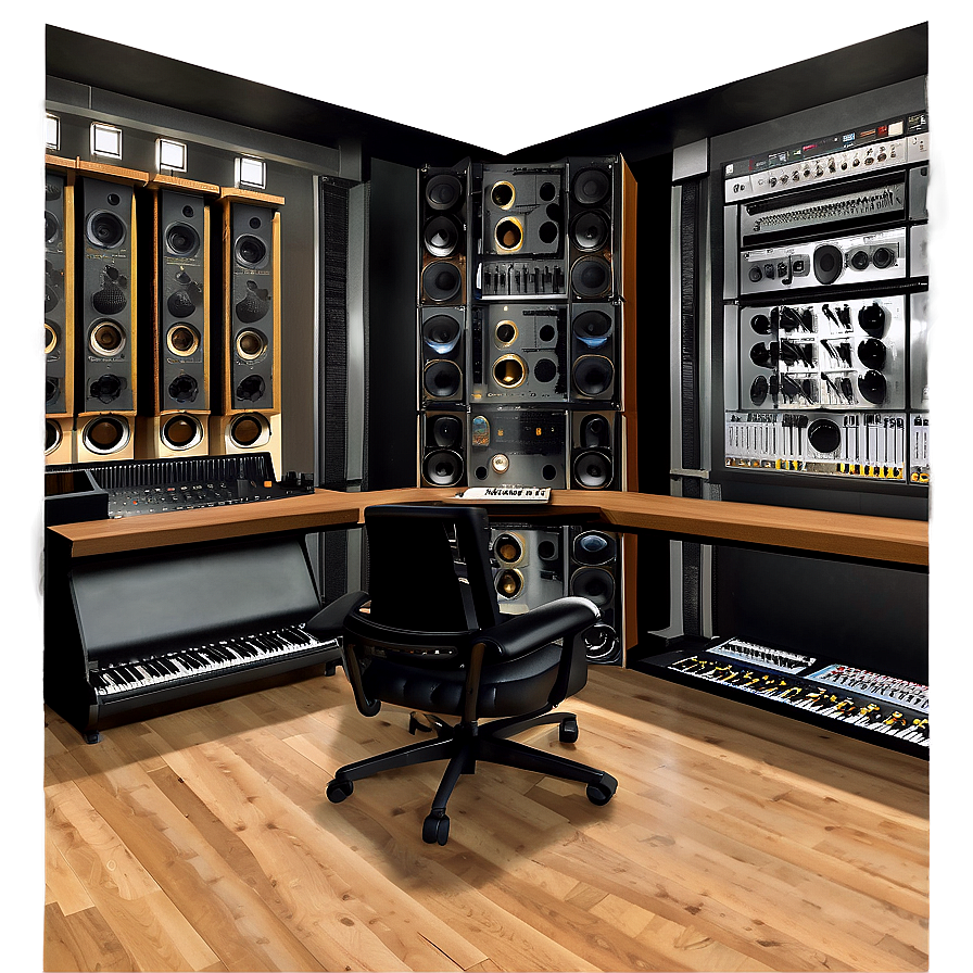 Minimalist Recording Studio Layout PNG 06262024 PNG with transparent background