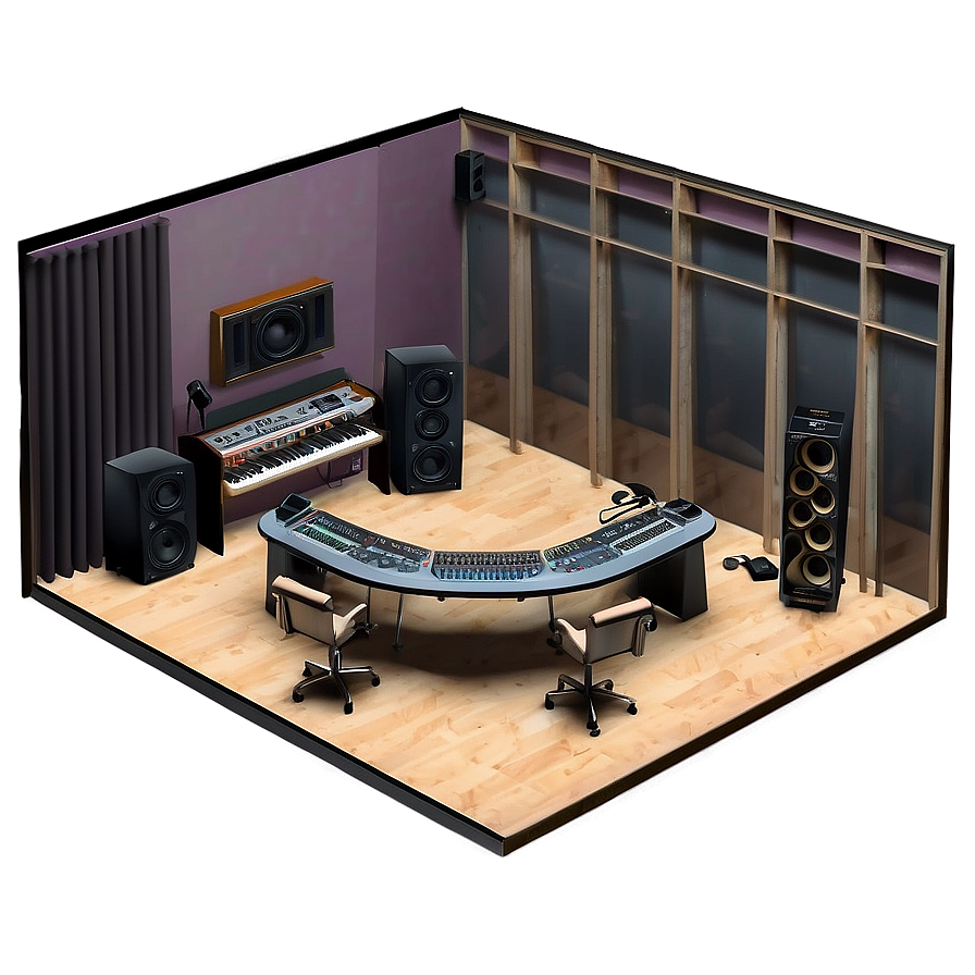 Minimalist Recording Studio Layout PNG 06262024 PNG with transparent background