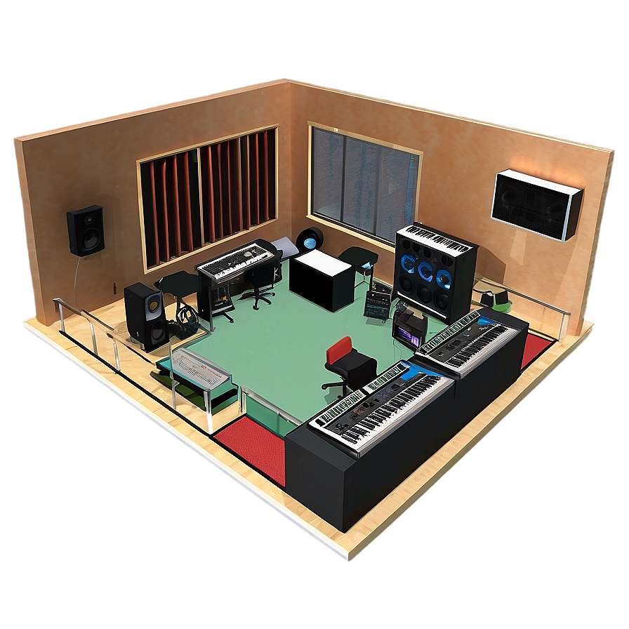 Minimalist Recording Studio Layout PNG cmf6 PNG with transparent background