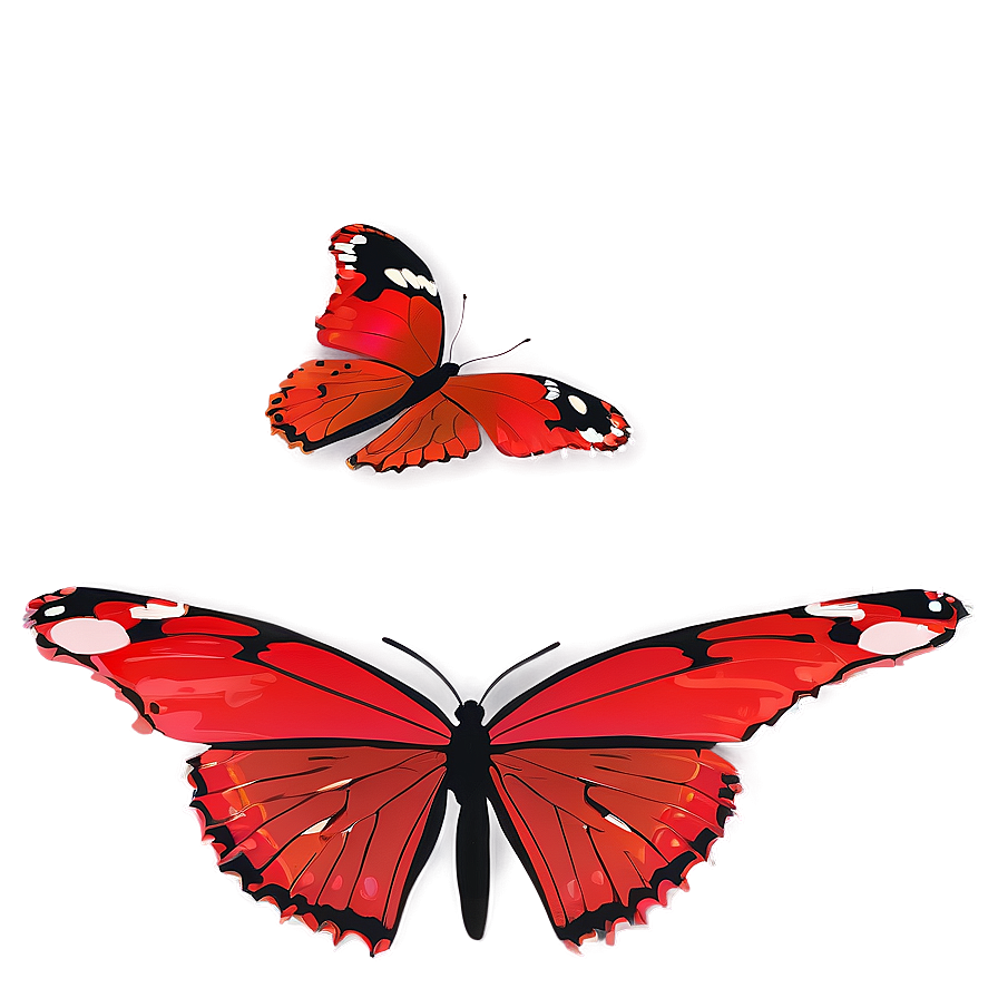 Minimalist Red Butterfly Png 06122024