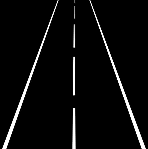 Minimalist Road Vanishing Point PNG with transparent background