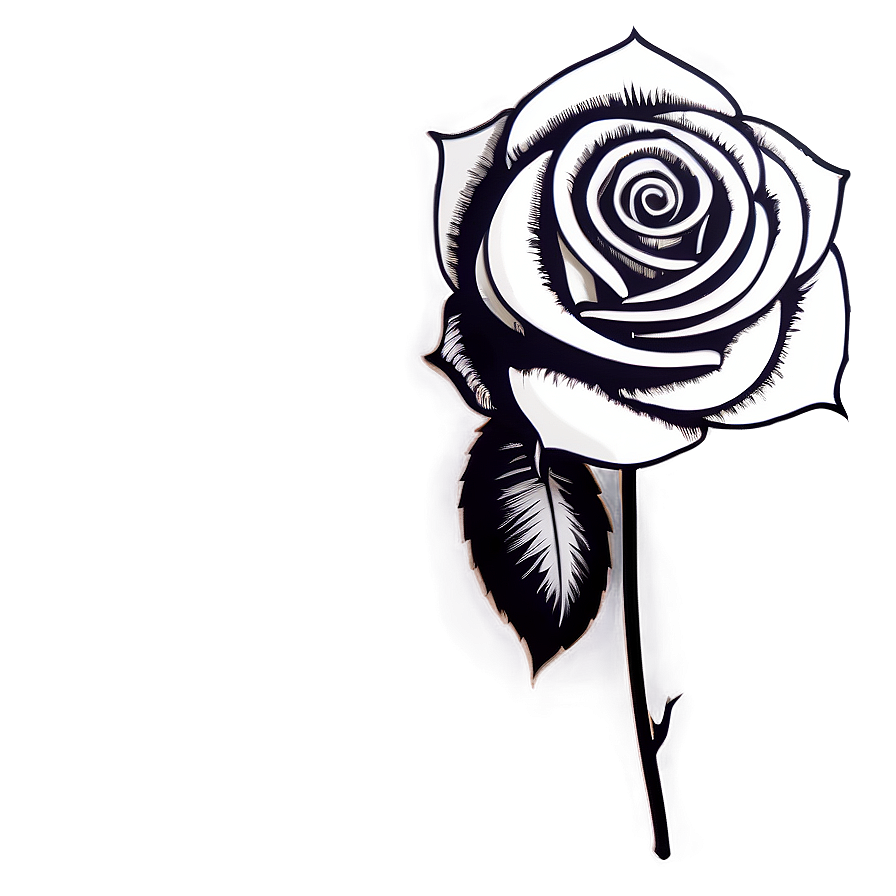 Minimalist Rose Tattoo Sketch PNG 05252024 PNG with transparent background