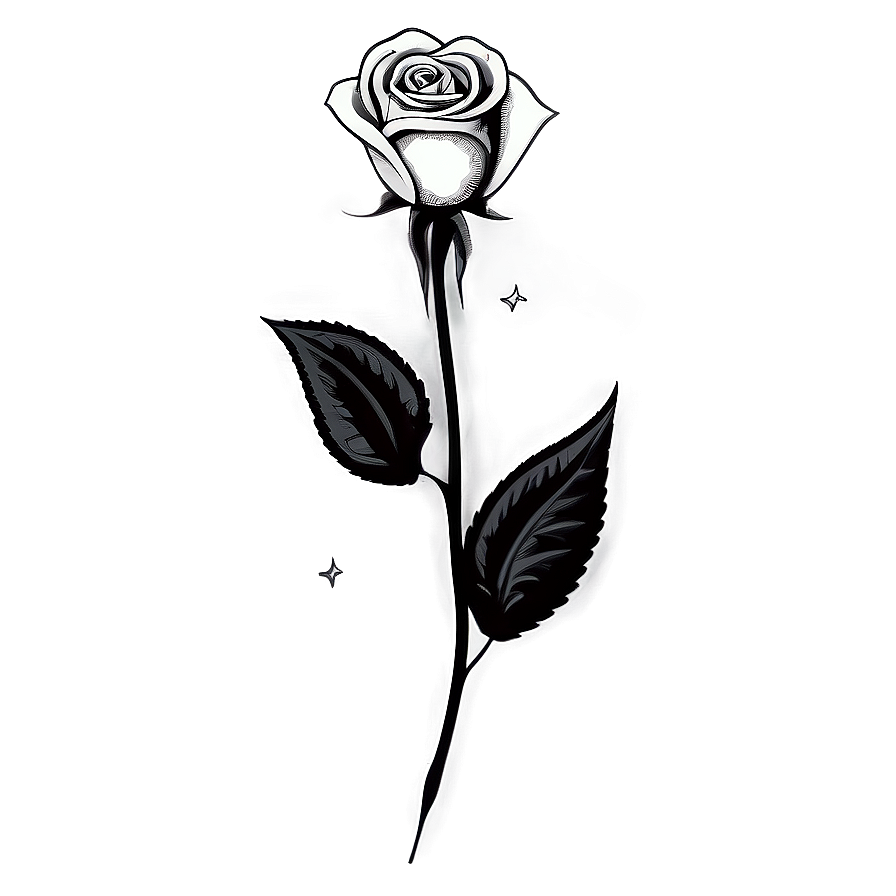 Minimalist Rose Tattoo Sketch PNG kul95 PNG with transparent background