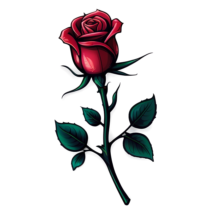Minimalist Rose Tattoo Sketch PNG yvf34 PNG with transparent background