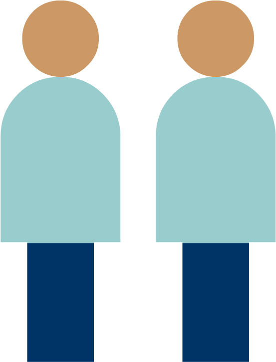 Minimalist Twin Figures Illustration PNG with transparent background