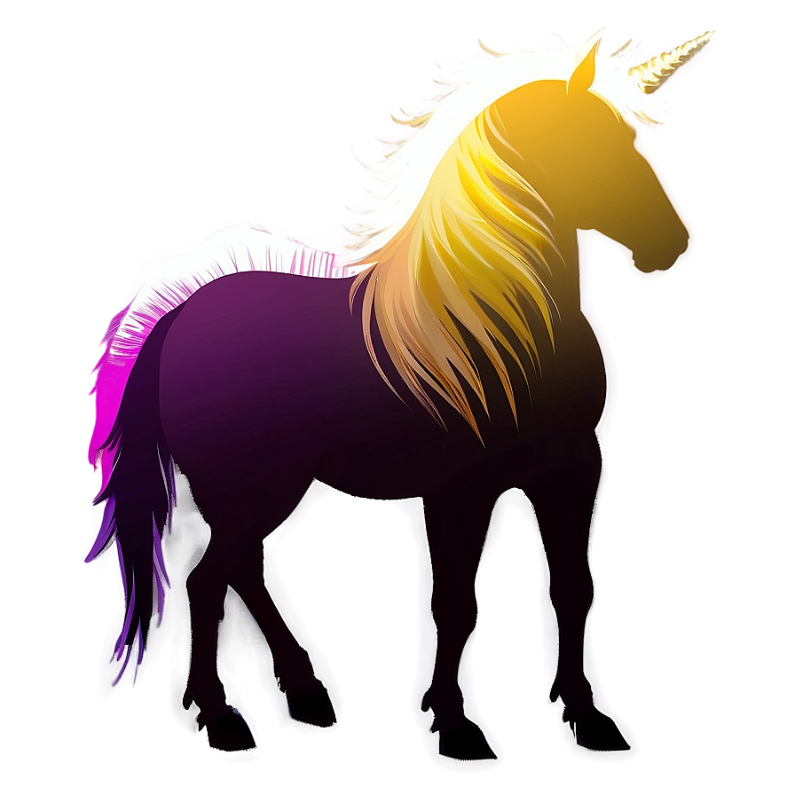 Minimalist Unicorn Silhouette PNG nhq34 PNG image with a transparent background, free high-resolution download