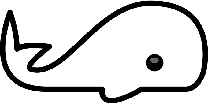 Minimalist Whale Artwork PNG with transparent background