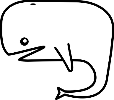 Minimalist Whale Graphic PNG with transparent background