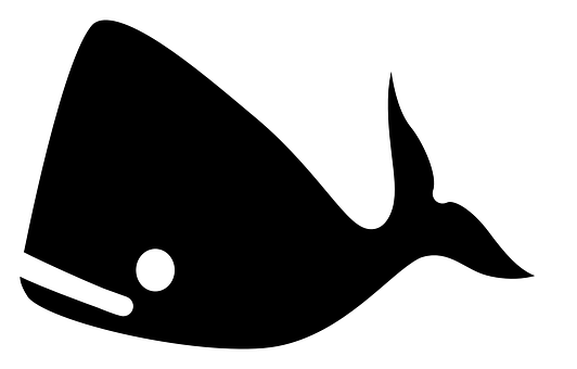 Minimalist Whale Icon PNG with transparent background