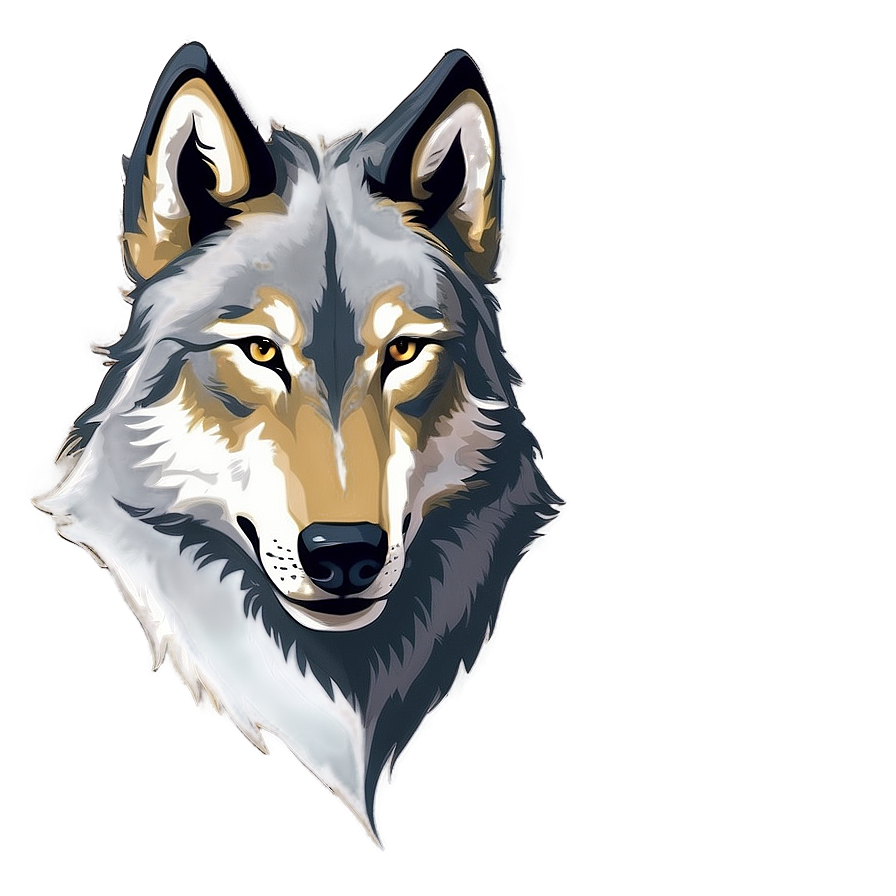 Minimalist Wolf Face Design Png 06292024