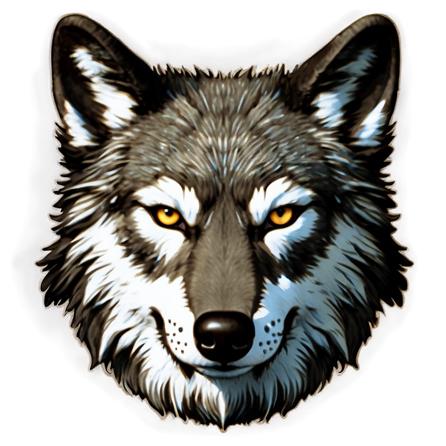 Minimalist Wolf Face Design Png 45