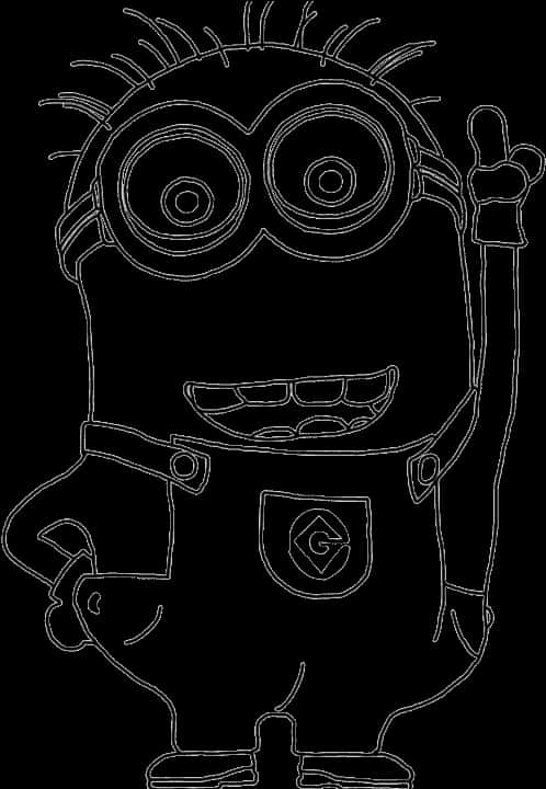 Minion Line Art Outline