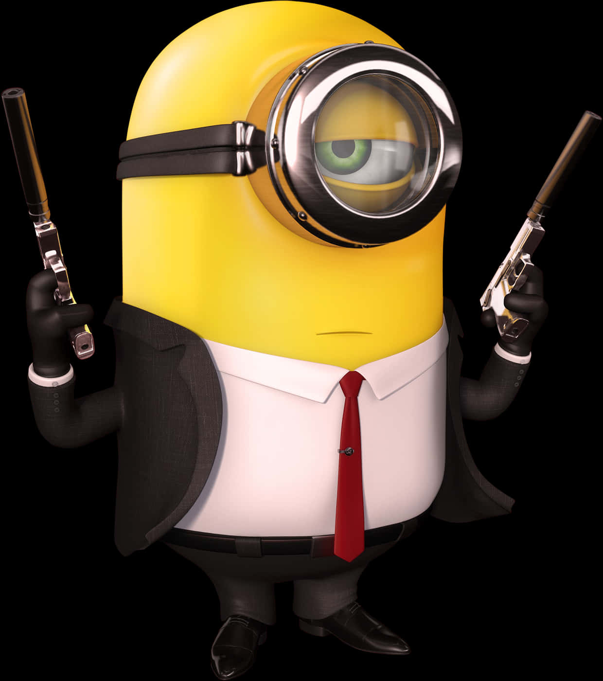 Crazy Minions Png Transparent Image - Hitman Minion PNG image with a transparent background, free high-resolution download