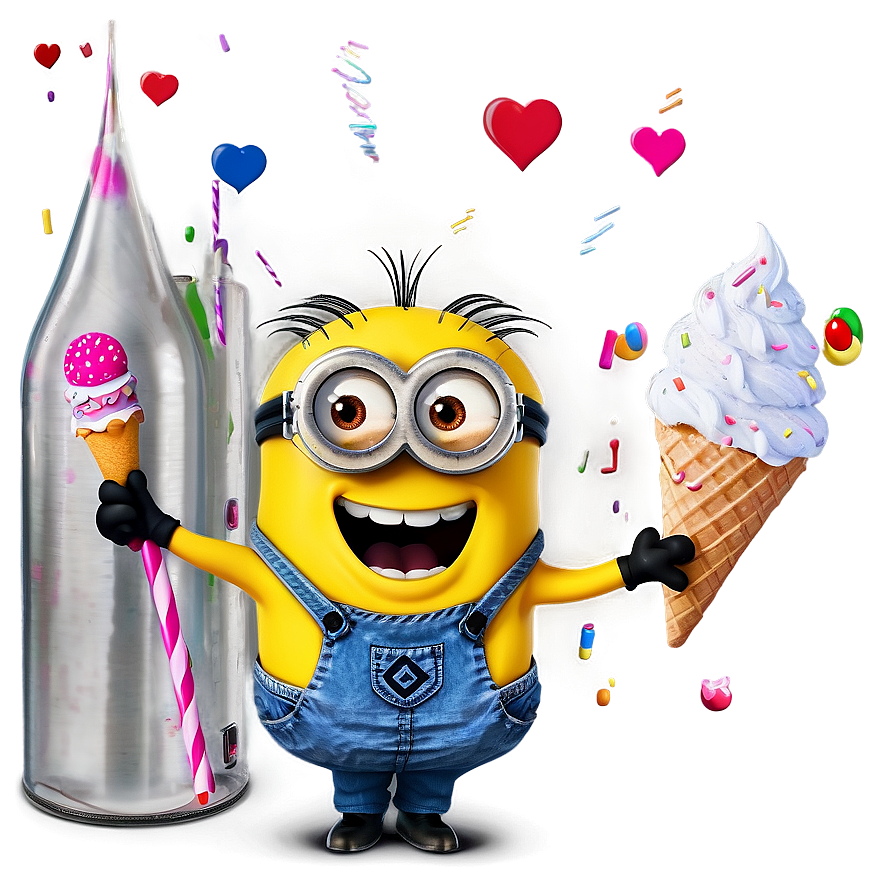 Minion With Ice Cream Png Sav43