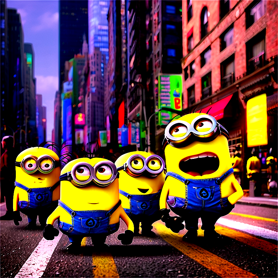 Minions in New York PNG ajw59 PNG with transparent background