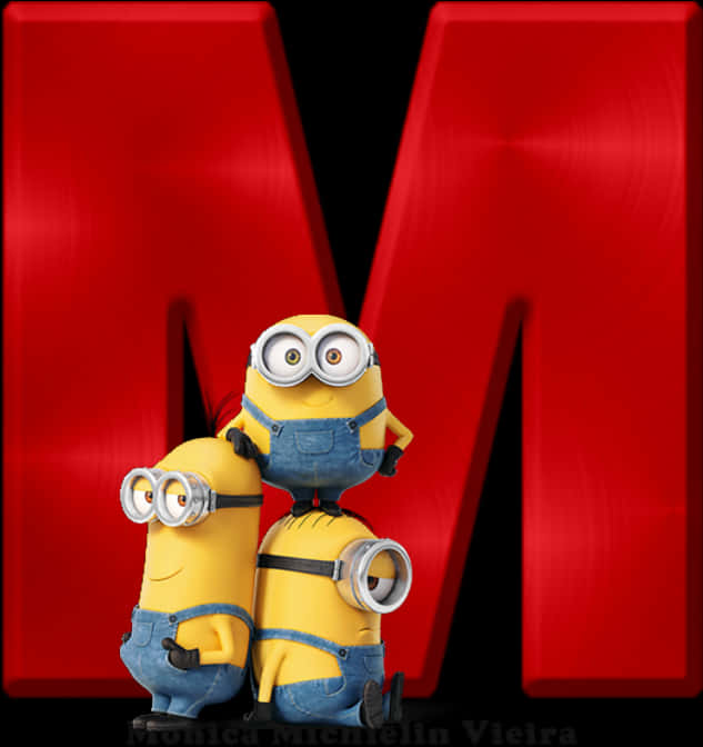 Minionswith Letter M Background