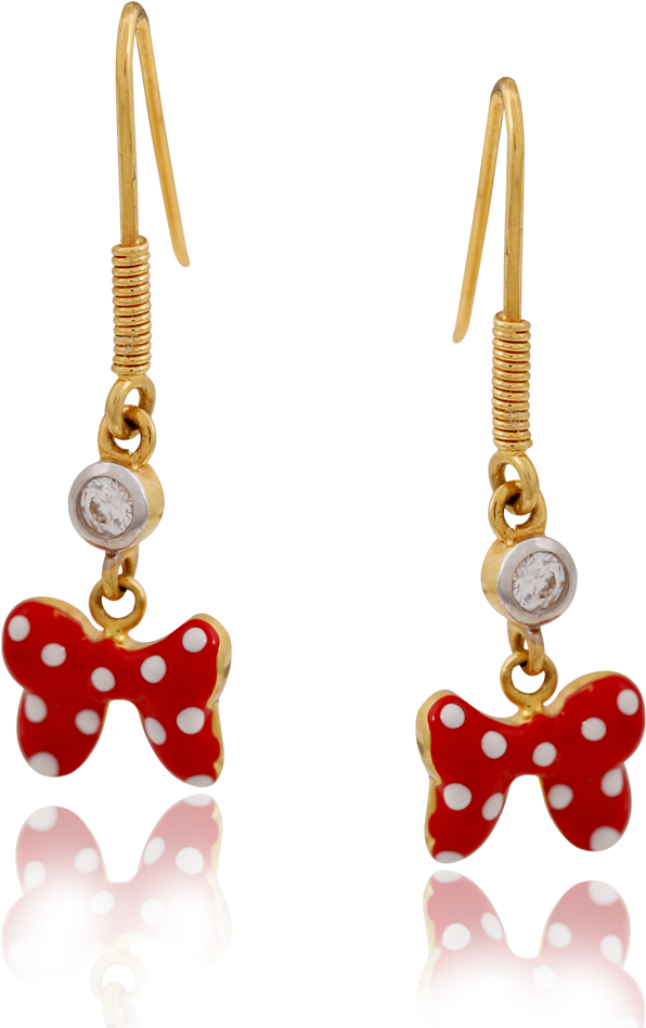 Minnie Bow Earrings Red Polka Dot