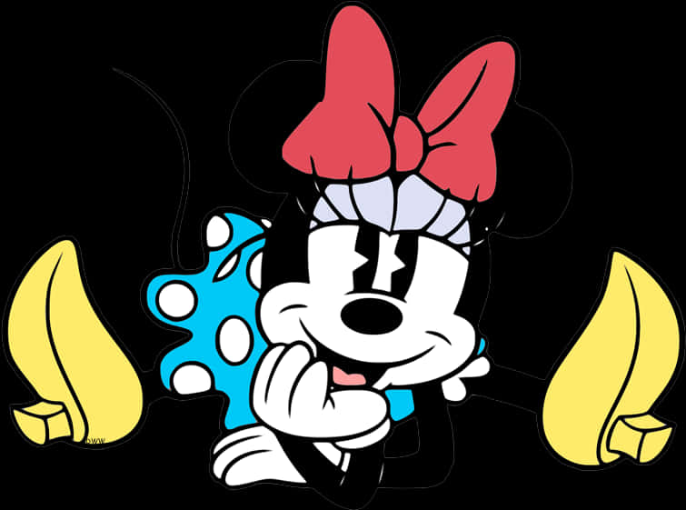 Minnie Mouse Giggling With Bananas