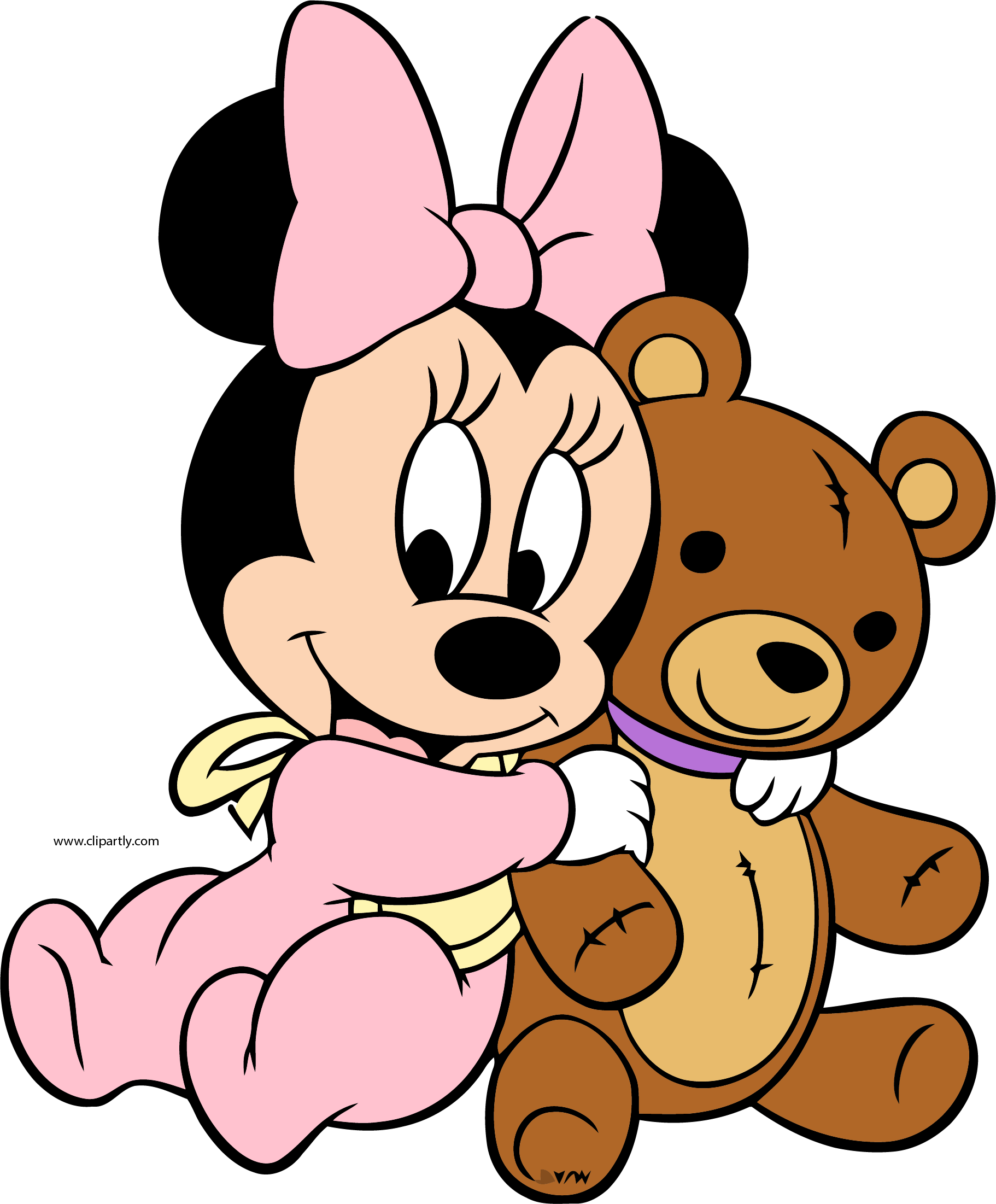 Minnie Mouse Hugging Teddy Bear