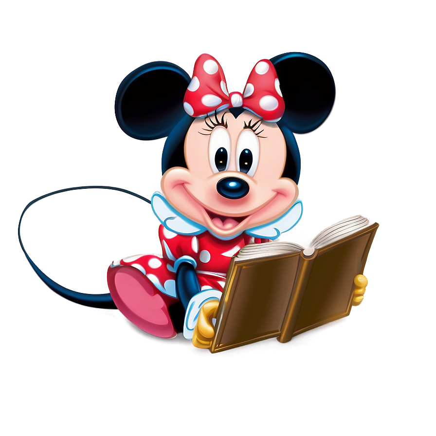 Minnie Mouse Reading A Book Png 05242024