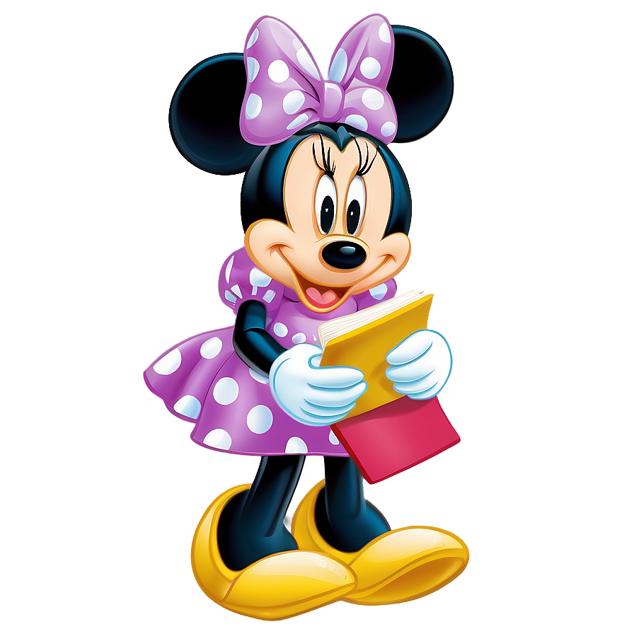 Minnie Mouse Reading Book PNG uqx22 PNG with transparent background