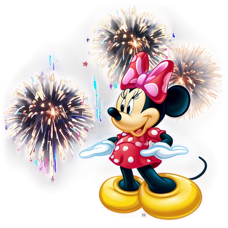 Minnie Mouse with Fireworks PNG lmg23 PNG with transparent background
