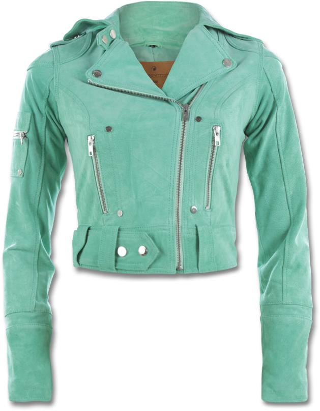 Mint Green Leather Jacket