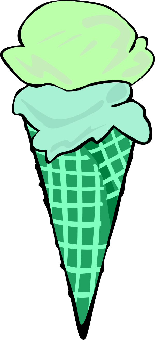 Mint Ice Cream Cone Illustration