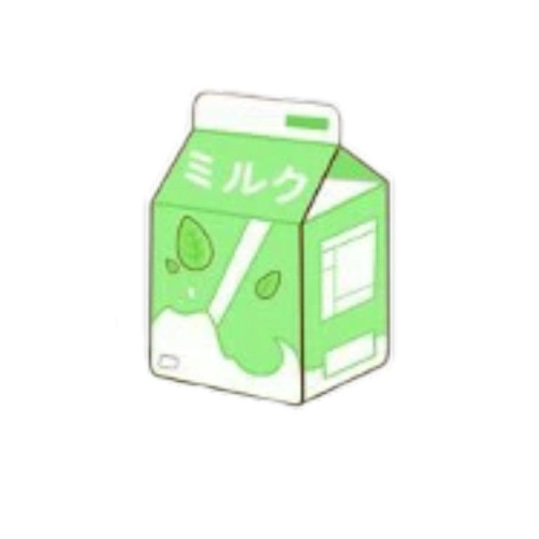 Mint Milk Carton Illustration PNG with transparent background