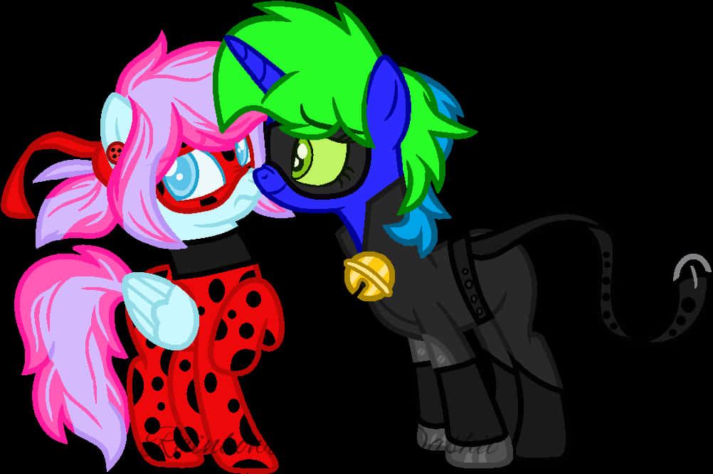 Miraculous Ladybug Inspired Ponies PNG with transparent background