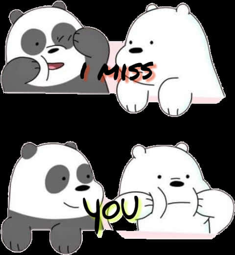 Miss You We Bare Bears Free Transparent Png - We Bare Bears Ice Bear And Panda, Png Download PNG with transparent background