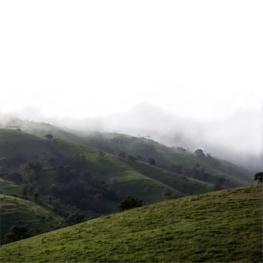 Mist Covered Hills PNG 3 PNG with transparent background