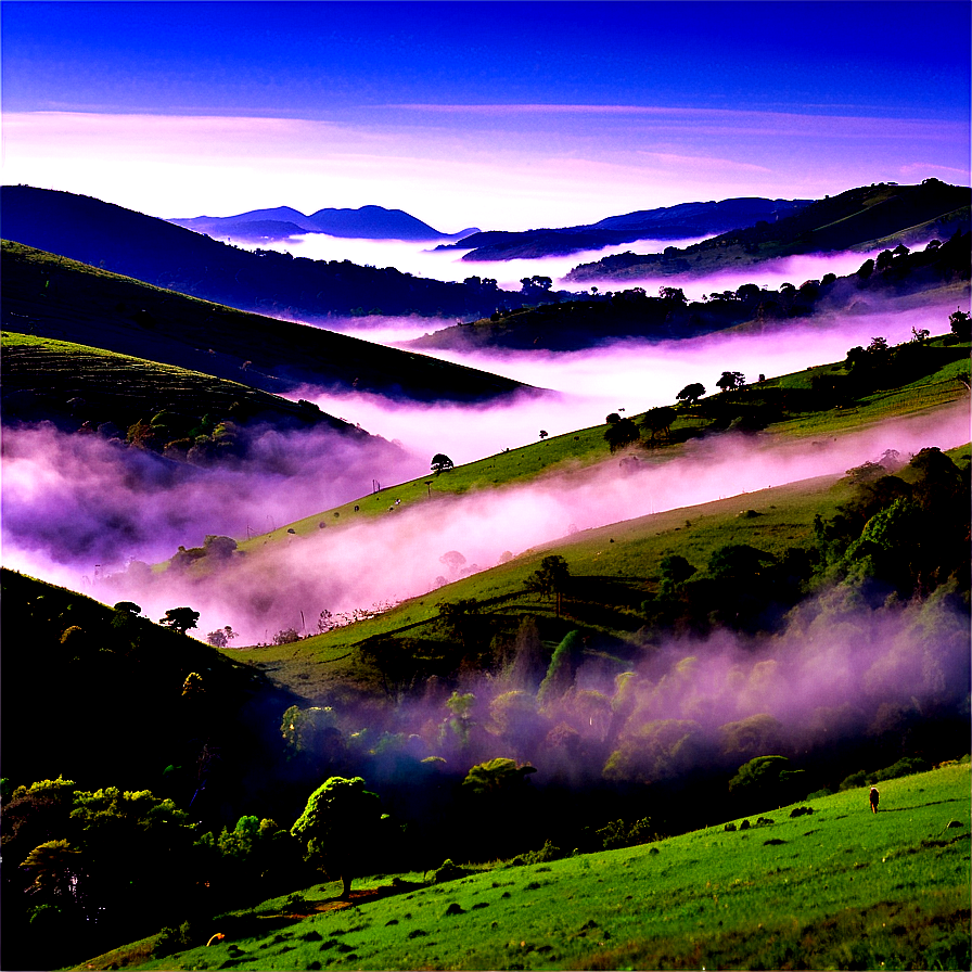 Mist Covered Hills PNG knk68 PNG with transparent background