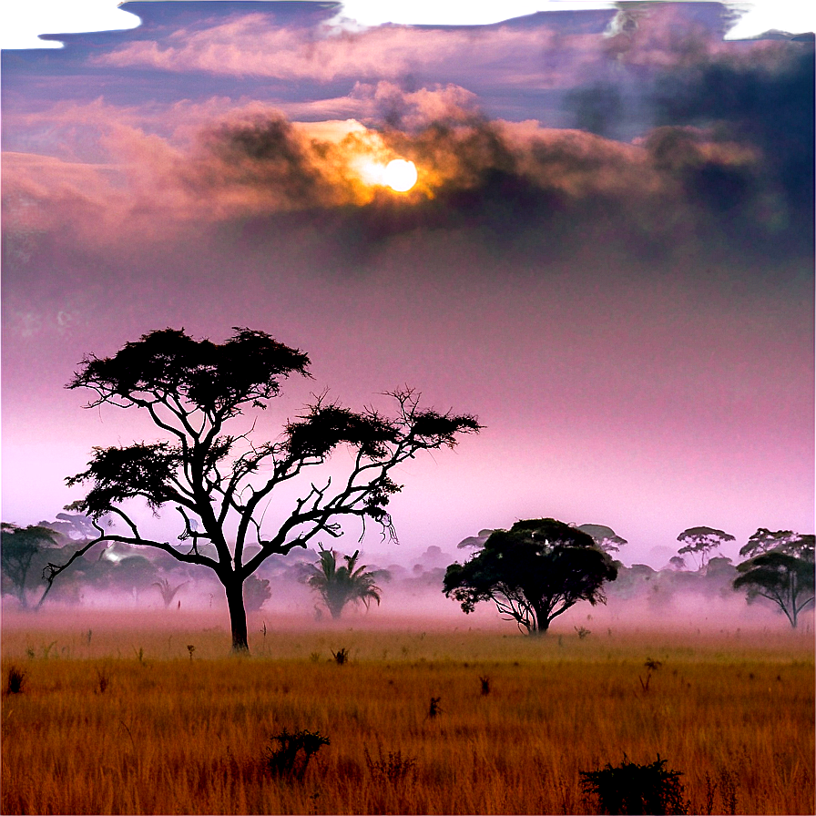 Mist Over The Savanna Png Guq