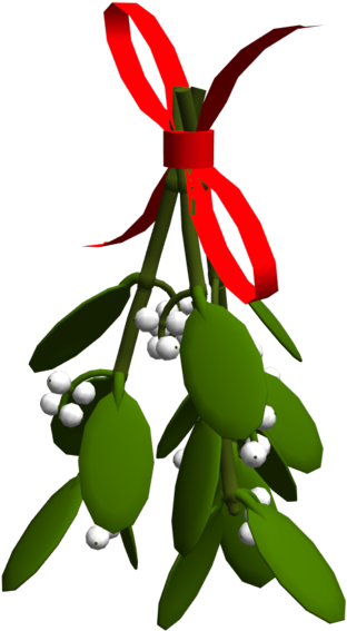 Mistletoewith Red Ribbon