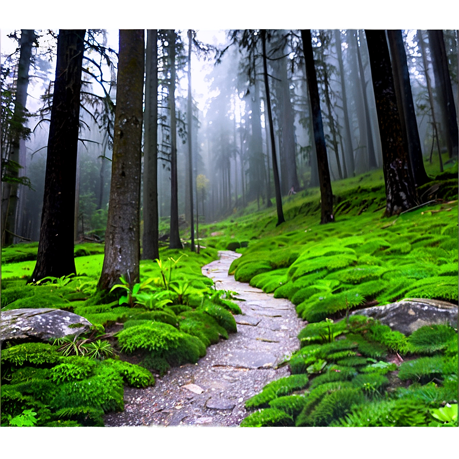 Misty Forest Path Landscape Png 06232024