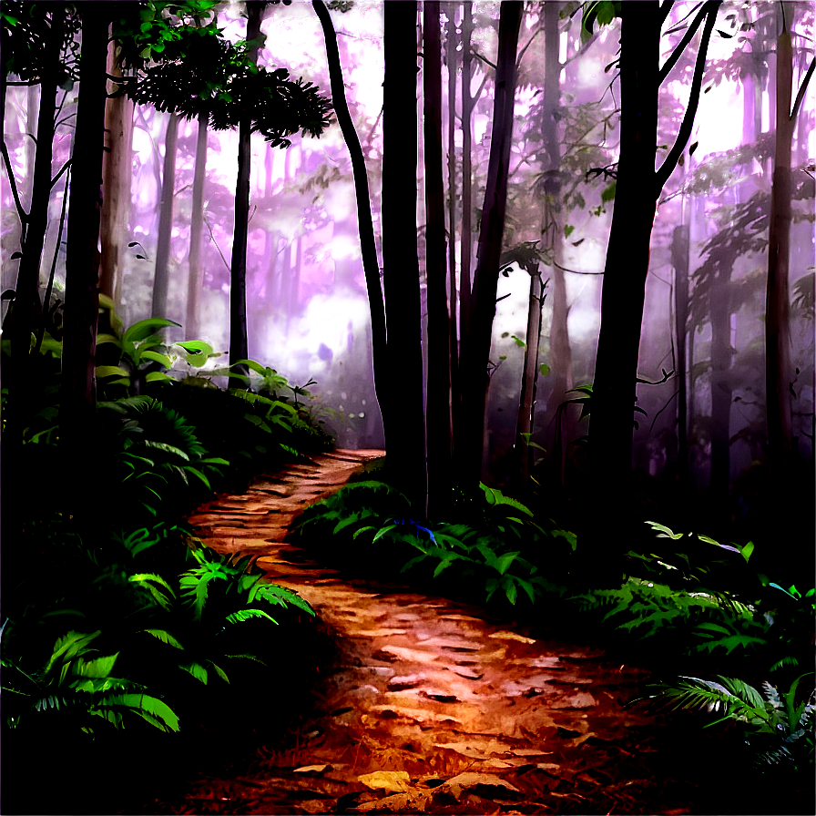 Misty Forest Path Landscape Png 5