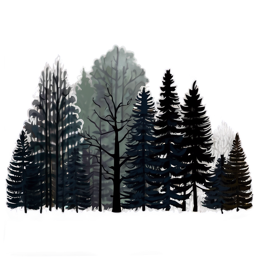 Misty Forest Scene Clipart Png Sdv