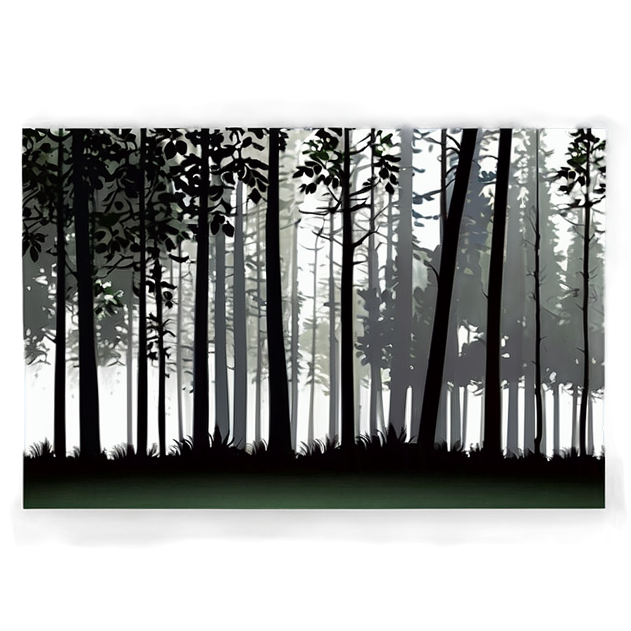 Misty Forest Silhouette Png 26