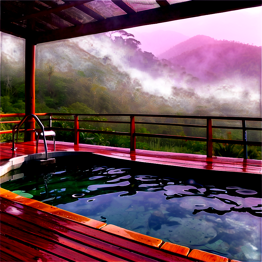 Misty Hot Springs Relaxation Png Dto