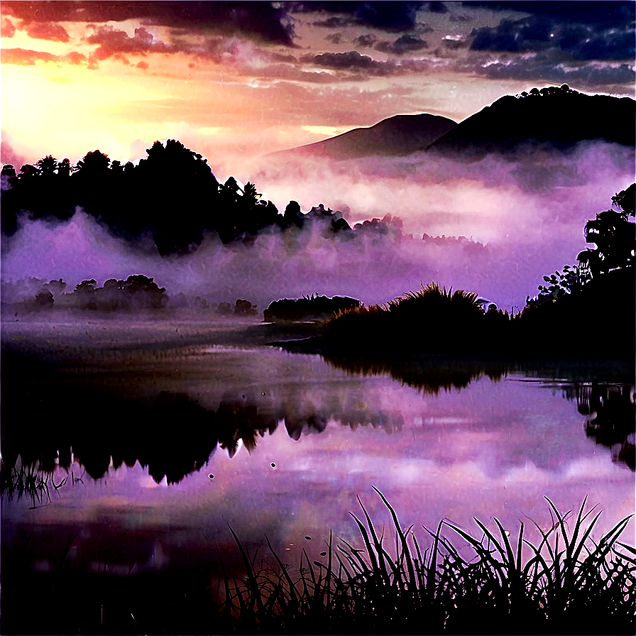 Misty Landscape PNG vhx PNG with transparent background