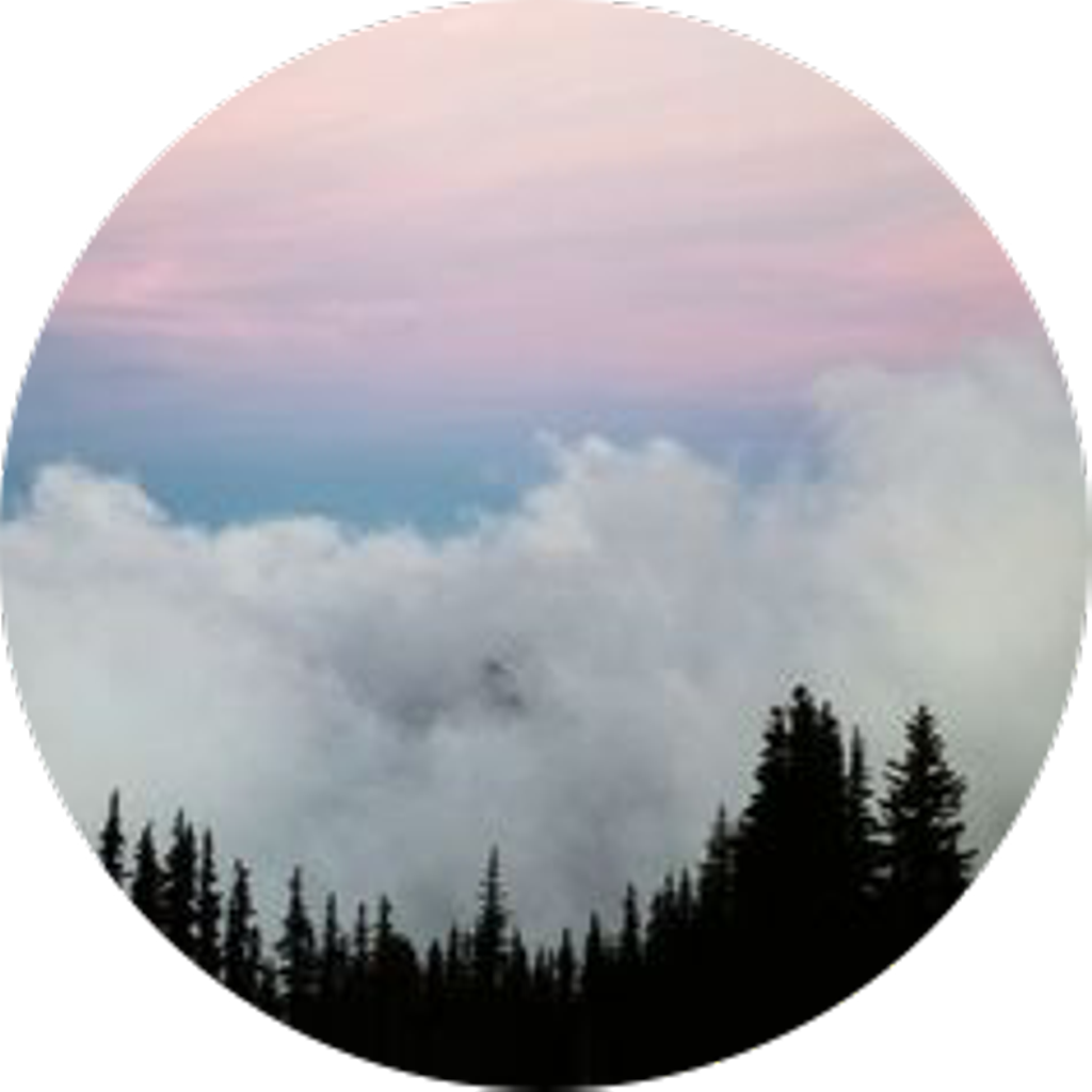 Misty Mountain Sunset Circle