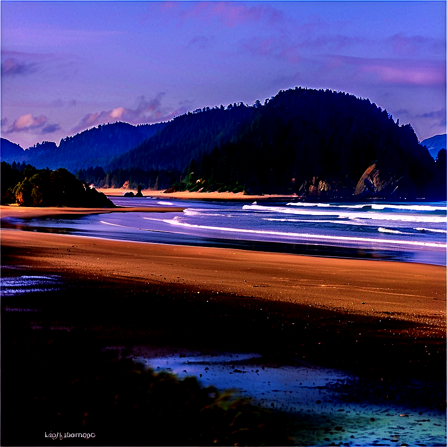 Misty Oregon Coastline Png Rwl2