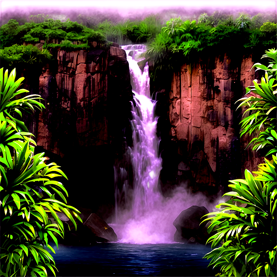 Misty Waterfall Atmosphere Png 11