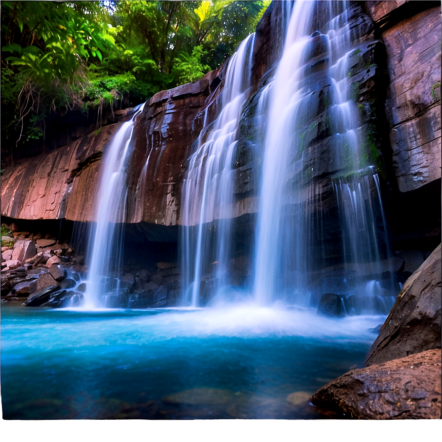 Misty Waterfall Oasis PNG 38 PNG image with a transparent background, free high-resolution download