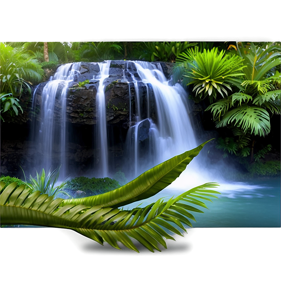 Misty Waterfall Oasis Png 79