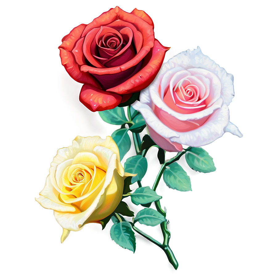 Mixed Roses Bouquet Png Uwp25